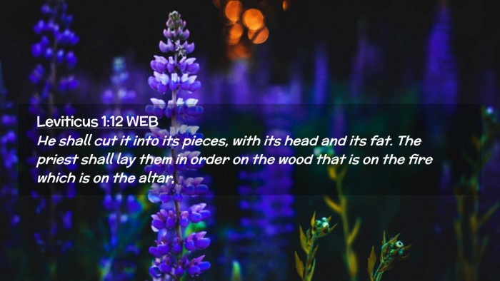 Picture 02 - Leviticus 1:12 WEB Desktop Wallpaper - He shall cut it into its pieces, with its head - Desktop Bible Verse Wallpaper