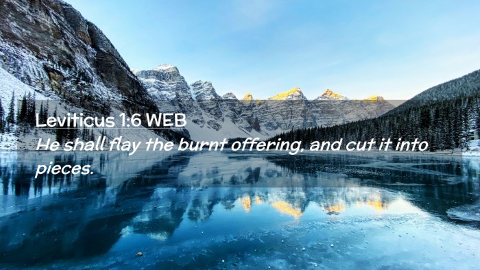Picture 02 - Leviticus 1:6 WEB Desktop Wallpaper - He shall flay the burnt offering, and cut it into - Desktop Bible Verse Wallpaper