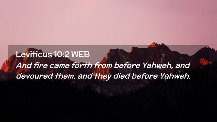 Picture 02 - Leviticus 10:2 WEB Desktop Wallpaper - And fire came forth from before Yahweh, and - Desktop Bible Verse Wallpaper
