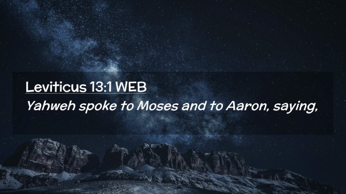 Picture 02 - Leviticus 13:1 WEB Desktop Wallpaper - Yahweh spoke to Moses and to Aaron, - Desktop Bible Verse Wallpaper