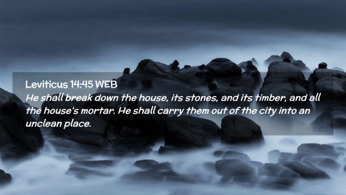 Picture 02 - Leviticus 14:45 WEB Desktop Wallpaper - He shall break down the house, its stones, and - Desktop Bible Verse Wallpaper