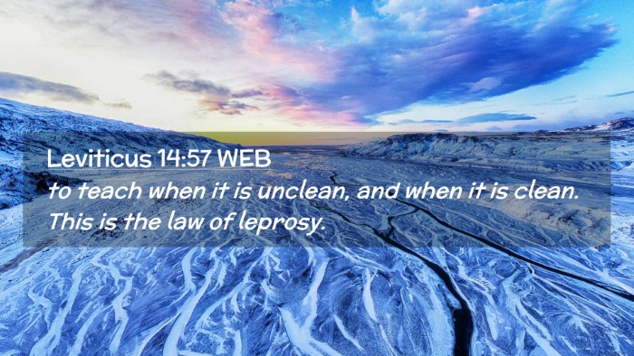 Picture 02 - Leviticus 14:57 WEB Desktop Wallpaper - to teach when it is unclean, and when it is - Desktop Bible Verse Wallpaper