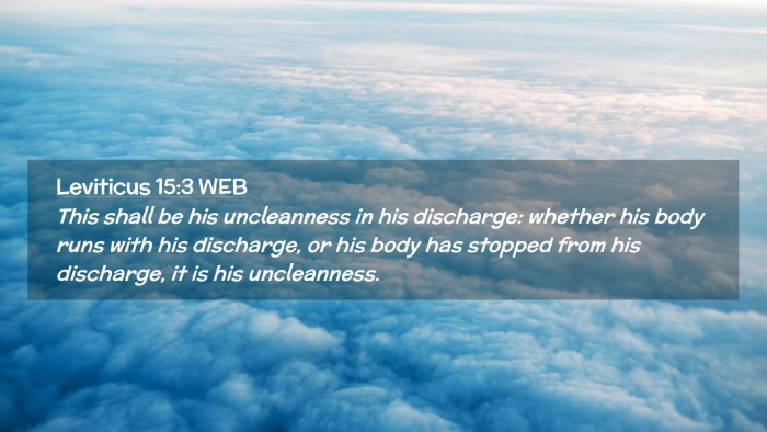 Picture 02 - Leviticus 15:3 WEB Desktop Wallpaper - This shall be his uncleanness in his discharge: - Desktop Bible Verse Wallpaper