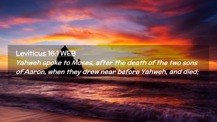 Picture 02 - Leviticus 16:1 WEB Desktop Wallpaper - Yahweh spoke to Moses, after the death of the two - Desktop Bible Verse Wallpaper