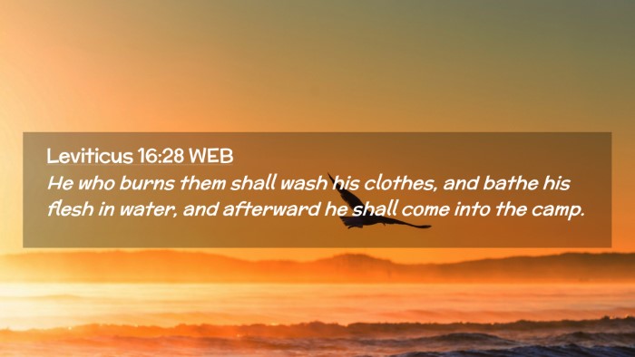 Picture 02 - Leviticus 16:28 WEB Desktop Wallpaper - He who burns them shall wash his clothes, and - Desktop Bible Verse Wallpaper