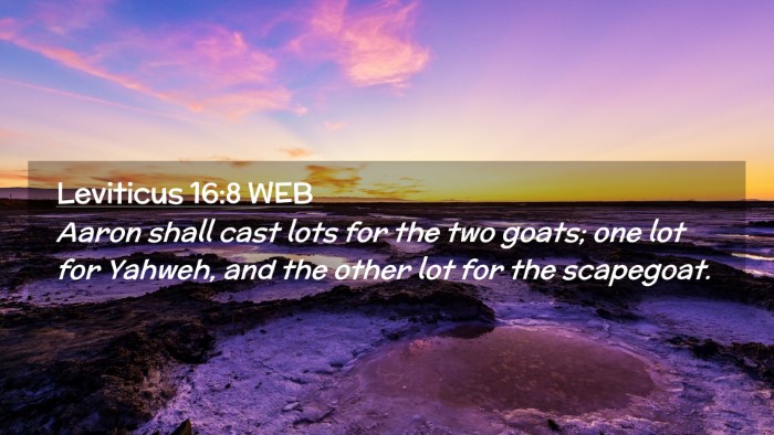 Picture 02 - Leviticus 16:8 WEB Desktop Wallpaper - Aaron shall cast lots for the two goats; one lot - Desktop Bible Verse Wallpaper