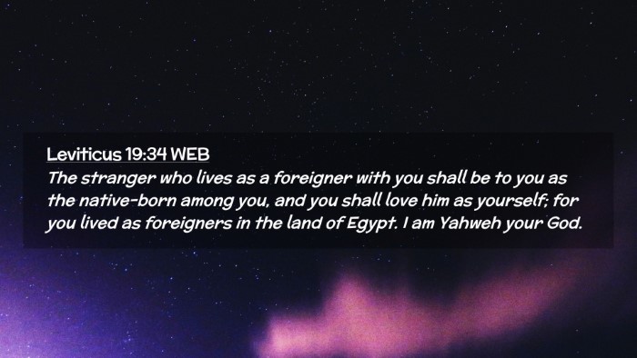 Picture 02 - Leviticus 19:34 WEB Desktop Wallpaper - The stranger who lives as a foreigner with you - Desktop Bible Verse Wallpaper