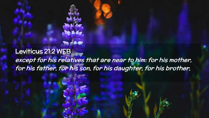 Picture 02 - Leviticus 21:2 WEB Desktop Wallpaper - except for his relatives that are near to him: - Desktop Bible Verse Wallpaper