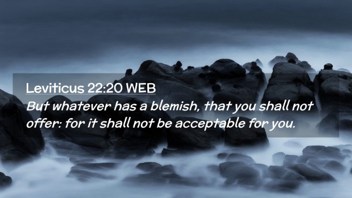 Picture 02 - Leviticus 22:20 WEB Desktop Wallpaper - But whatever has a blemish, that you shall not - Desktop Bible Verse Wallpaper