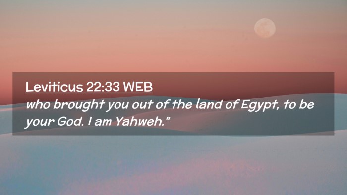 Picture 02 - Leviticus 22:33 WEB Desktop Wallpaper - who brought you out of the land of Egypt, to be - Desktop Bible Verse Wallpaper