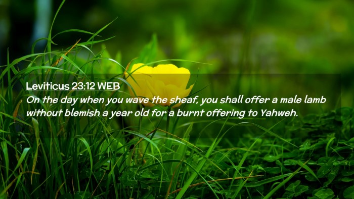 Picture 02 - Leviticus 23:12 WEB Desktop Wallpaper - On the day when you wave the sheaf, you shall - Desktop Bible Verse Wallpaper