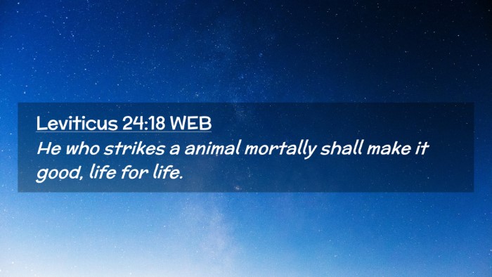 Picture 02 - Leviticus 24:18 WEB Desktop Wallpaper - He who strikes a animal mortally shall make it - Desktop Bible Verse Wallpaper