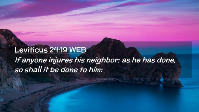 Picture 02 - Leviticus 24:19 WEB Desktop Wallpaper - If anyone injures his neighbor; as he has done, - Desktop Bible Verse Wallpaper