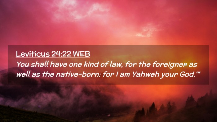 Picture 02 - Leviticus 24:22 WEB Desktop Wallpaper - You shall have one kind of law, for the foreigner - Desktop Bible Verse Wallpaper