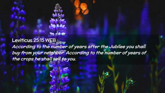 Picture 02 - Leviticus 25:15 WEB Desktop Wallpaper - According to the number of years after the - Desktop Bible Verse Wallpaper