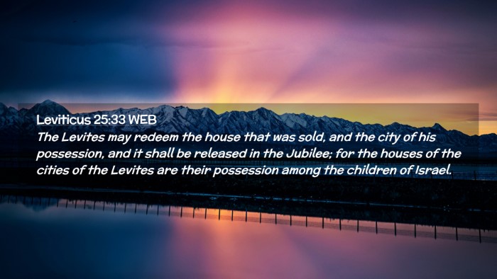 Picture 02 - Leviticus 25:33 WEB Desktop Wallpaper - The Levites may redeem the house that was sold, - Desktop Bible Verse Wallpaper