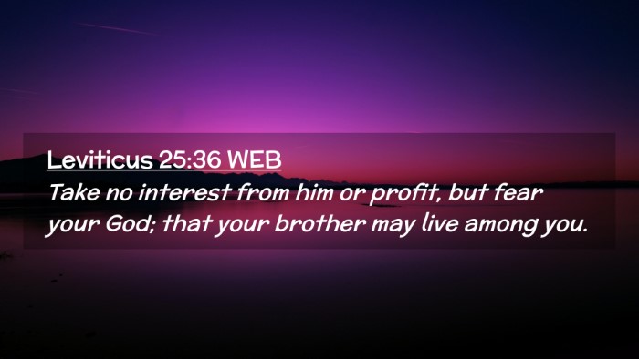 Picture 02 - Leviticus 25:36 WEB Desktop Wallpaper - Take no interest from him or profit, but fear - Desktop Bible Verse Wallpaper