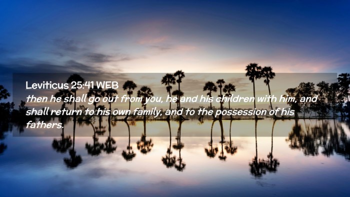 Picture 02 - Leviticus 25:41 WEB Desktop Wallpaper - then he shall go out from you, he and his - Desktop Bible Verse Wallpaper