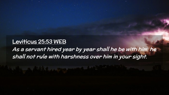 Picture 02 - Leviticus 25:53 WEB Desktop Wallpaper - As a servant hired year by year shall he be with - Desktop Bible Verse Wallpaper