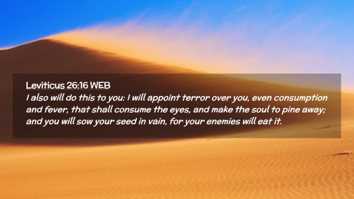 Picture 02 - Leviticus 26:16 WEB Desktop Wallpaper - I also will do this to you: I will appoint terror - Desktop Bible Verse Wallpaper