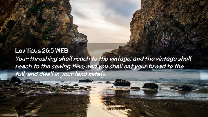 Picture 02 - Leviticus 26:5 WEB Desktop Wallpaper - Your threshing shall reach to the vintage, and - Desktop Bible Verse Wallpaper