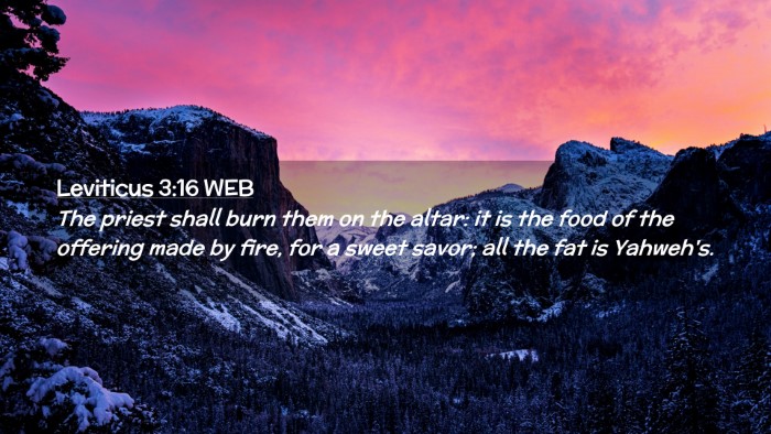 Picture 02 - Leviticus 3:16 WEB Desktop Wallpaper - The priest shall burn them on the altar: it is - Desktop Bible Verse Wallpaper