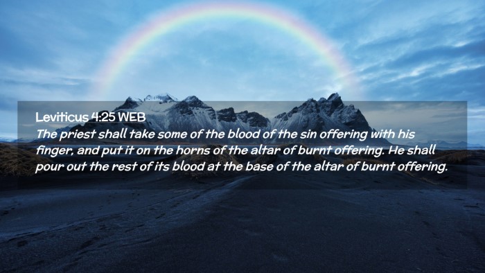 Picture 02 - Leviticus 4:25 WEB Desktop Wallpaper - The priest shall take some of the blood of the - Desktop Bible Verse Wallpaper
