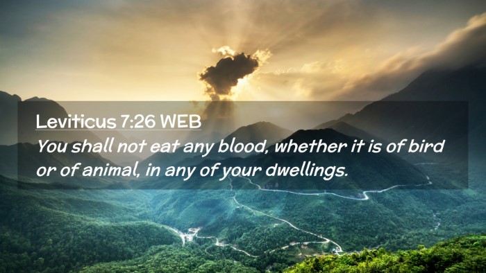 Picture 02 - Leviticus 7:26 WEB Desktop Wallpaper - You shall not eat any blood, whether it is of - Desktop Bible Verse Wallpaper
