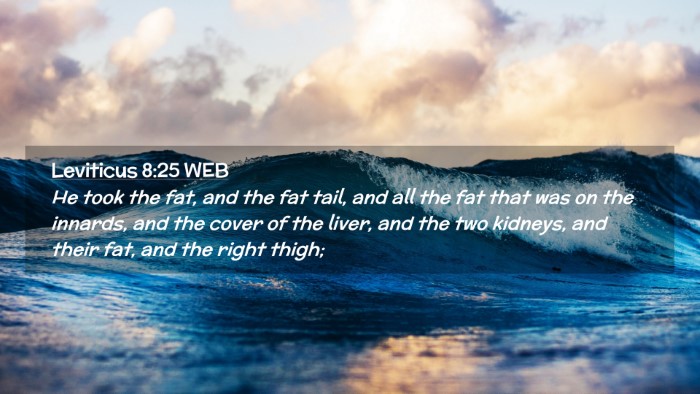 Picture 02 - Leviticus 8:25 WEB Desktop Wallpaper - He took the fat, and the fat tail, and all the - Desktop Bible Verse Wallpaper
