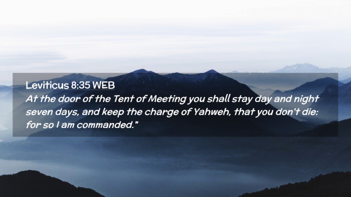 Picture 02 - Leviticus 8:35 WEB Desktop Wallpaper - At the door of the Tent of Meeting you shall stay - Desktop Bible Verse Wallpaper