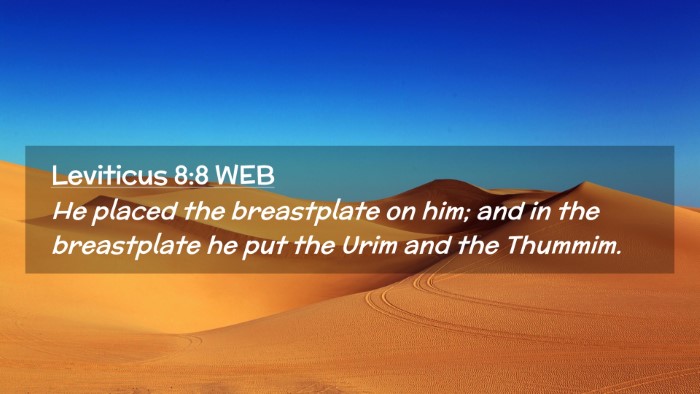 Picture 02 - Leviticus 8:8 WEB Desktop Wallpaper - He placed the breastplate on him; and in the - Desktop Bible Verse Wallpaper
