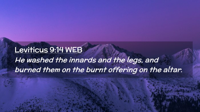Picture 02 - Leviticus 9:14 WEB Desktop Wallpaper - He washed the innards and the legs, and burned - Desktop Bible Verse Wallpaper