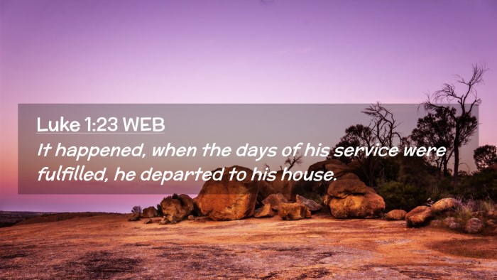 Picture 02 - Luke 1:23 WEB Desktop Wallpaper - It happened, when the days of his service were - Desktop Bible Verse Wallpaper
