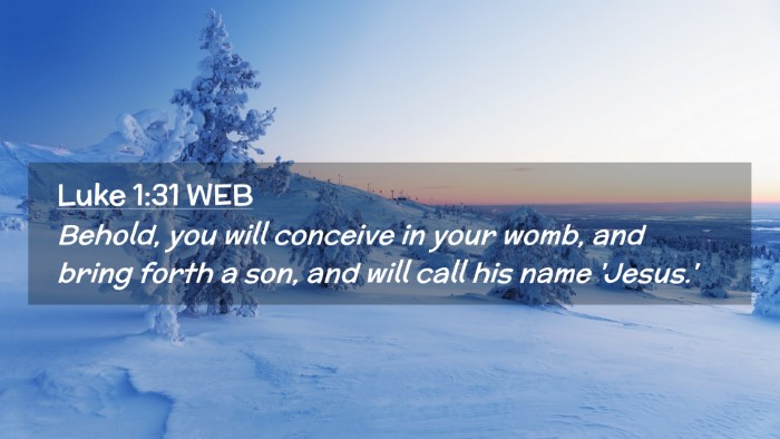 Picture 02 - Luke 1:31 WEB Desktop Wallpaper - Behold, you will conceive in your womb, and bring - Desktop Bible Verse Wallpaper
