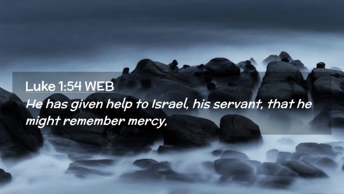Picture 02 - Luke 1:54 WEB Desktop Wallpaper - He has given help to Israel, his servant, that he - Desktop Bible Verse Wallpaper