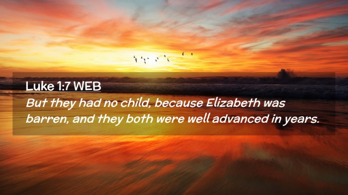 Picture 02 - Luke 1:7 WEB Desktop Wallpaper - But they had no child, because Elizabeth was - Desktop Bible Verse Wallpaper
