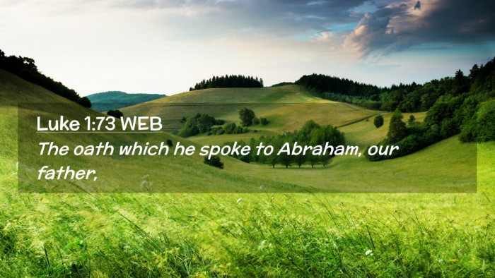 Picture 02 - Luke 1:73 WEB Desktop Wallpaper - The oath which he spoke to Abraham, our - Desktop Bible Verse Wallpaper
