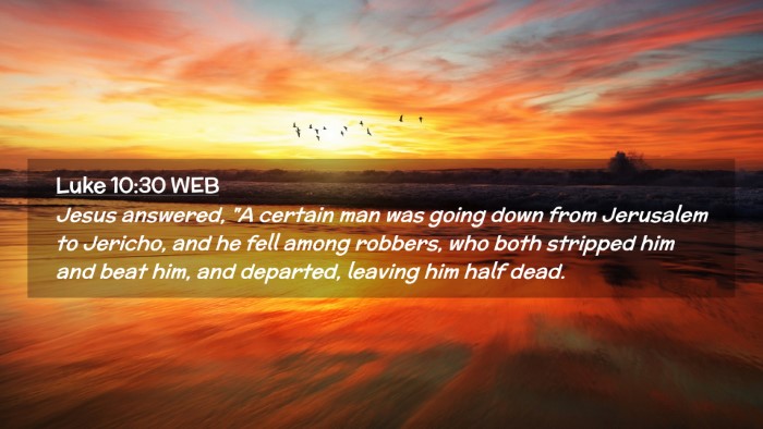 Picture 02 - Luke 10:30 WEB Desktop Wallpaper - Jesus answered, 