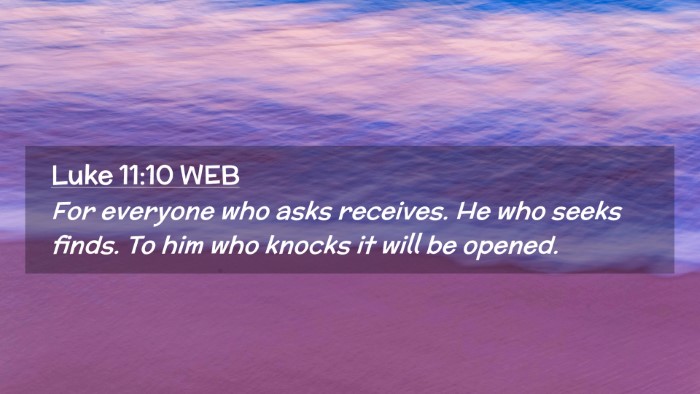 Picture 02 - Luke 11:10 WEB Desktop Wallpaper - For everyone who asks receives. He who seeks - Desktop Bible Verse Wallpaper