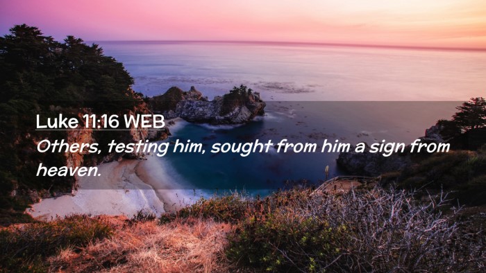 Picture 02 - Luke 11:16 WEB Desktop Wallpaper - Others, testing him, sought from him a sign from - Desktop Bible Verse Wallpaper