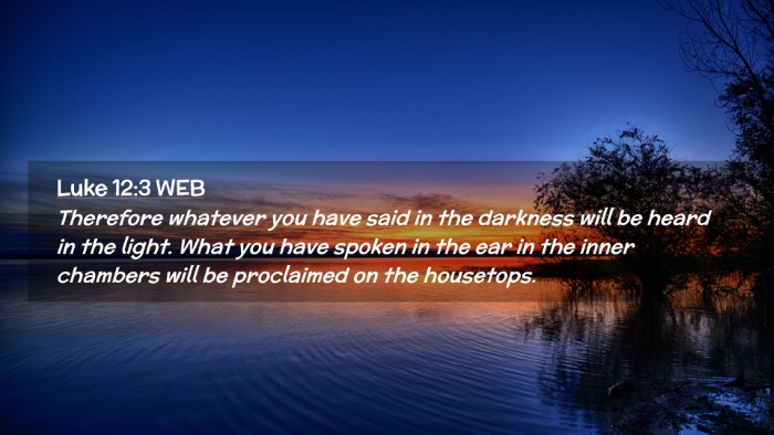 Picture 02 - Luke 12:3 WEB Desktop Wallpaper - Therefore whatever you have said in the darkness - Desktop Bible Verse Wallpaper