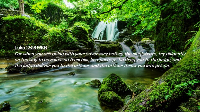 Picture 02 - Luke 12:58 WEB Desktop Wallpaper - For when you are going with your adversary before - Desktop Bible Verse Wallpaper