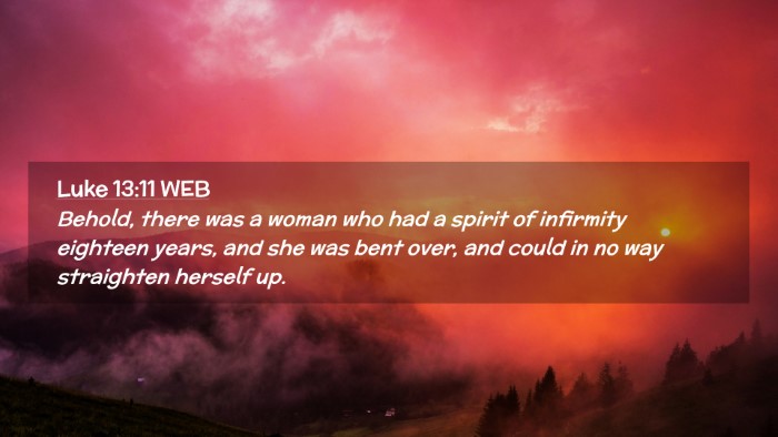 Picture 02 - Luke 13:11 WEB Desktop Wallpaper - Behold, there was a woman who had a spirit of - Desktop Bible Verse Wallpaper