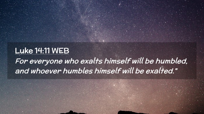 Picture 02 - Luke 14:11 WEB Desktop Wallpaper - For everyone who exalts himself will be humbled, - Desktop Bible Verse Wallpaper