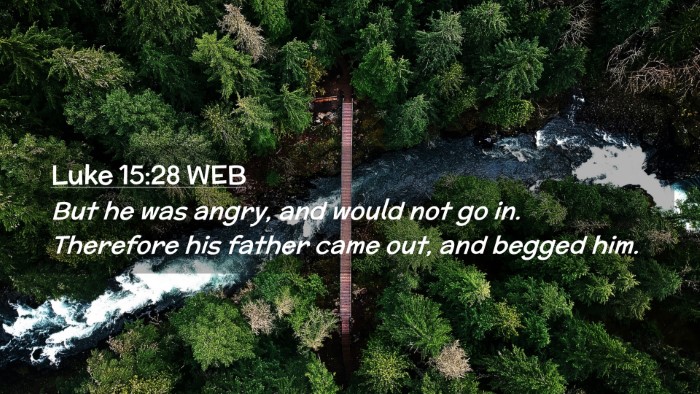 Picture 02 - Luke 15:28 WEB Desktop Wallpaper - But he was angry, and would not go in. Therefore - Desktop Bible Verse Wallpaper