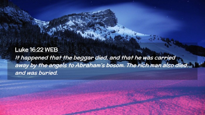 Picture 02 - Luke 16:22 WEB Desktop Wallpaper - It happened that the beggar died, and that he was - Desktop Bible Verse Wallpaper