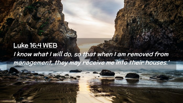 Picture 02 - Luke 16:4 WEB Desktop Wallpaper - I know what I will do, so that when I am removed - Desktop Bible Verse Wallpaper