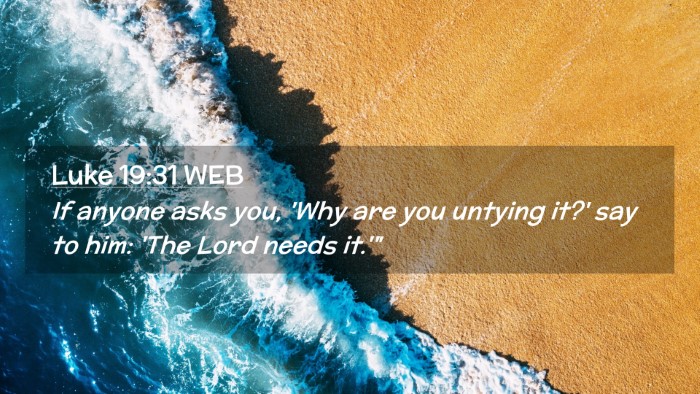 Picture 02 - Luke 19:31 WEB Desktop Wallpaper - If anyone asks you, 'Why are you untying it?' say - Desktop Bible Verse Wallpaper