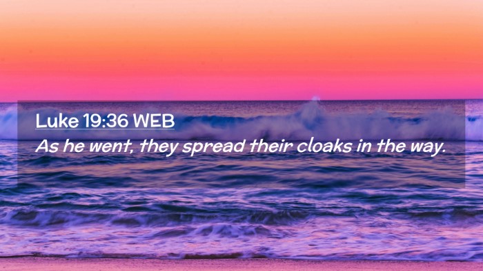 Picture 02 - Luke 19:36 WEB Desktop Wallpaper - As he went, they spread their cloaks in the - Desktop Bible Verse Wallpaper