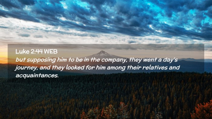 Picture 02 - Luke 2:44 WEB Desktop Wallpaper - but supposing him to be in the company, they went - Desktop Bible Verse Wallpaper